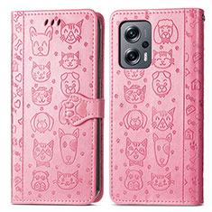 Coque Portefeuille Motif Fantaisie Livre Cuir Etui Clapet S03D pour Xiaomi Poco X4 GT 5G Rose