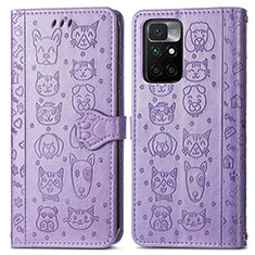 Coque Portefeuille Motif Fantaisie Livre Cuir Etui Clapet S03D pour Xiaomi Redmi 10 4G Violet