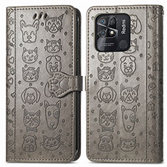 Coque Portefeuille Motif Fantaisie Livre Cuir Etui Clapet S03D pour Xiaomi Redmi 10 Power Gris