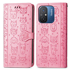 Coque Portefeuille Motif Fantaisie Livre Cuir Etui Clapet S03D pour Xiaomi Redmi 11A 4G Or Rose