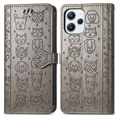 Coque Portefeuille Motif Fantaisie Livre Cuir Etui Clapet S03D pour Xiaomi Redmi 12 4G Gris