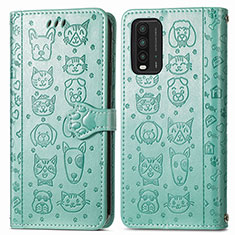 Coque Portefeuille Motif Fantaisie Livre Cuir Etui Clapet S03D pour Xiaomi Redmi 9 Power Vert