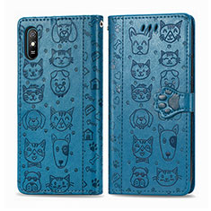 Coque Portefeuille Motif Fantaisie Livre Cuir Etui Clapet S03D pour Xiaomi Redmi 9A Bleu