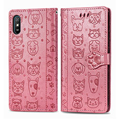 Coque Portefeuille Motif Fantaisie Livre Cuir Etui Clapet S03D pour Xiaomi Redmi 9A Rose