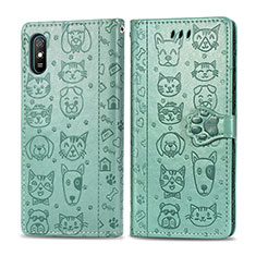 Coque Portefeuille Motif Fantaisie Livre Cuir Etui Clapet S03D pour Xiaomi Redmi 9A Vert