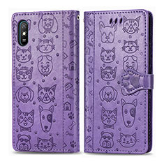 Coque Portefeuille Motif Fantaisie Livre Cuir Etui Clapet S03D pour Xiaomi Redmi 9A Violet