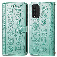 Coque Portefeuille Motif Fantaisie Livre Cuir Etui Clapet S03D pour Xiaomi Redmi 9T 4G Vert