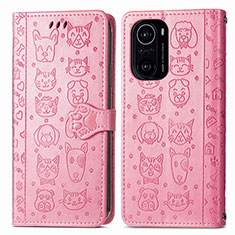 Coque Portefeuille Motif Fantaisie Livre Cuir Etui Clapet S03D pour Xiaomi Redmi K40 5G Rose