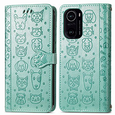 Coque Portefeuille Motif Fantaisie Livre Cuir Etui Clapet S03D pour Xiaomi Redmi K40 5G Vert