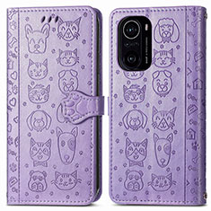 Coque Portefeuille Motif Fantaisie Livre Cuir Etui Clapet S03D pour Xiaomi Redmi K40 5G Violet