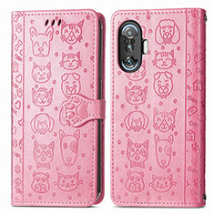 Coque Portefeuille Motif Fantaisie Livre Cuir Etui Clapet S03D pour Xiaomi Redmi K40 Gaming 5G Rose