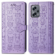 Coque Portefeuille Motif Fantaisie Livre Cuir Etui Clapet S03D pour Xiaomi Redmi K50i 5G Violet