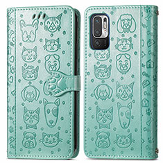 Coque Portefeuille Motif Fantaisie Livre Cuir Etui Clapet S03D pour Xiaomi Redmi Note 10 5G Vert