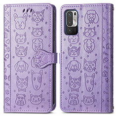 Coque Portefeuille Motif Fantaisie Livre Cuir Etui Clapet S03D pour Xiaomi Redmi Note 10 5G Violet