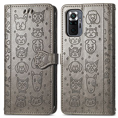 Coque Portefeuille Motif Fantaisie Livre Cuir Etui Clapet S03D pour Xiaomi Redmi Note 10 Pro Max Gris