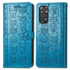 Coque Portefeuille Motif Fantaisie Livre Cuir Etui Clapet S03D pour Xiaomi Redmi Note 11 4G (2022) Bleu