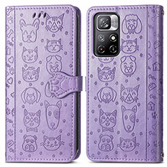 Coque Portefeuille Motif Fantaisie Livre Cuir Etui Clapet S03D pour Xiaomi Redmi Note 11 5G Violet