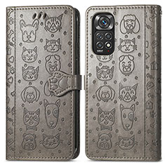 Coque Portefeuille Motif Fantaisie Livre Cuir Etui Clapet S03D pour Xiaomi Redmi Note 11 Pro 5G Gris