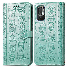 Coque Portefeuille Motif Fantaisie Livre Cuir Etui Clapet S03D pour Xiaomi Redmi Note 11 SE 5G Vert