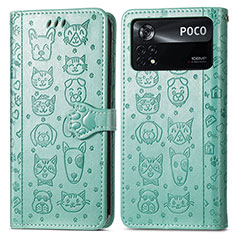 Coque Portefeuille Motif Fantaisie Livre Cuir Etui Clapet S03D pour Xiaomi Redmi Note 11E Pro 5G Vert