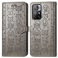 Coque Portefeuille Motif Fantaisie Livre Cuir Etui Clapet S03D pour Xiaomi Redmi Note 11S 5G Gris