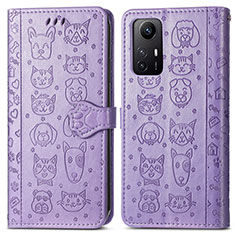 Coque Portefeuille Motif Fantaisie Livre Cuir Etui Clapet S03D pour Xiaomi Redmi Note 12S Violet