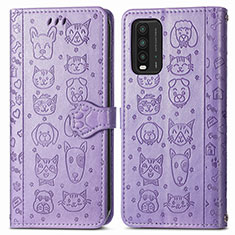 Coque Portefeuille Motif Fantaisie Livre Cuir Etui Clapet S03D pour Xiaomi Redmi Note 9 4G Violet