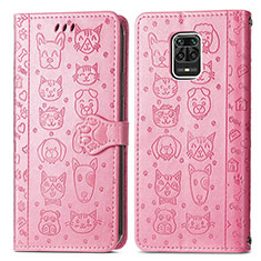 Coque Portefeuille Motif Fantaisie Livre Cuir Etui Clapet S03D pour Xiaomi Redmi Note 9 Pro Max Rose