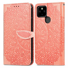 Coque Portefeuille Motif Fantaisie Livre Cuir Etui Clapet S04D pour Google Pixel 5a 5G Orange