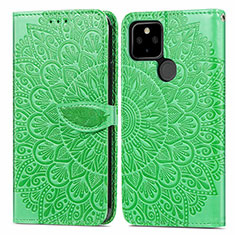 Coque Portefeuille Motif Fantaisie Livre Cuir Etui Clapet S04D pour Google Pixel 5a 5G Vert