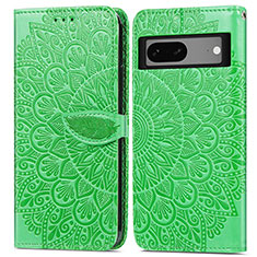 Coque Portefeuille Motif Fantaisie Livre Cuir Etui Clapet S04D pour Google Pixel 7 5G Vert