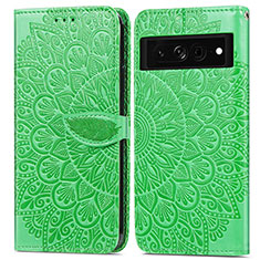 Coque Portefeuille Motif Fantaisie Livre Cuir Etui Clapet S04D pour Google Pixel 7 Pro 5G Vert