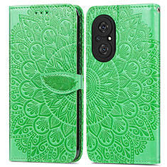 Coque Portefeuille Motif Fantaisie Livre Cuir Etui Clapet S04D pour Huawei Honor 50 SE 5G Vert