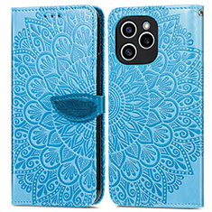 Coque Portefeuille Motif Fantaisie Livre Cuir Etui Clapet S04D pour Huawei Honor 60 SE 5G Bleu