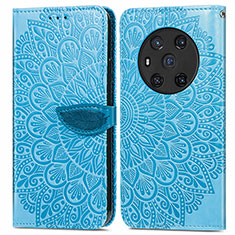 Coque Portefeuille Motif Fantaisie Livre Cuir Etui Clapet S04D pour Huawei Honor Magic3 5G Bleu