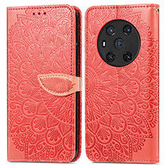 Coque Portefeuille Motif Fantaisie Livre Cuir Etui Clapet S04D pour Huawei Honor Magic3 5G Rouge