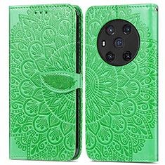 Coque Portefeuille Motif Fantaisie Livre Cuir Etui Clapet S04D pour Huawei Honor Magic3 5G Vert