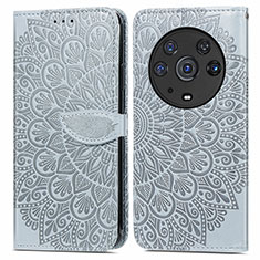 Coque Portefeuille Motif Fantaisie Livre Cuir Etui Clapet S04D pour Huawei Honor Magic3 Pro 5G Gris