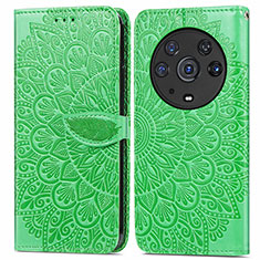 Coque Portefeuille Motif Fantaisie Livre Cuir Etui Clapet S04D pour Huawei Honor Magic3 Pro 5G Vert