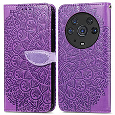 Coque Portefeuille Motif Fantaisie Livre Cuir Etui Clapet S04D pour Huawei Honor Magic3 Pro 5G Violet