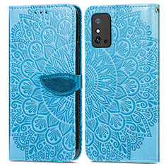 Coque Portefeuille Motif Fantaisie Livre Cuir Etui Clapet S04D pour Huawei Honor X10 Max 5G Bleu