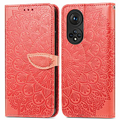 Coque Portefeuille Motif Fantaisie Livre Cuir Etui Clapet S04D pour Huawei Nova 9 Pro Rouge