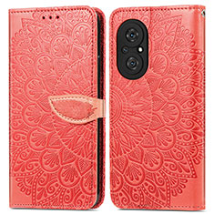 Coque Portefeuille Motif Fantaisie Livre Cuir Etui Clapet S04D pour Huawei Nova 9 SE Rouge