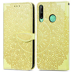 Coque Portefeuille Motif Fantaisie Livre Cuir Etui Clapet S04D pour Huawei P40 Lite E Jaune