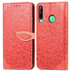 Coque Portefeuille Motif Fantaisie Livre Cuir Etui Clapet S04D pour Huawei P40 Lite E Rouge