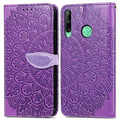 Coque Portefeuille Motif Fantaisie Livre Cuir Etui Clapet S04D pour Huawei P40 Lite E Violet