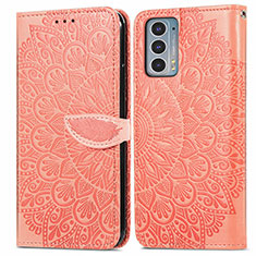 Coque Portefeuille Motif Fantaisie Livre Cuir Etui Clapet S04D pour Motorola Moto Edge 20 5G Orange