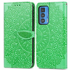 Coque Portefeuille Motif Fantaisie Livre Cuir Etui Clapet S04D pour Motorola Moto Edge 20 Pro 5G Vert