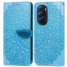 Coque Portefeuille Motif Fantaisie Livre Cuir Etui Clapet S04D pour Motorola Moto Edge 30 Pro 5G Bleu