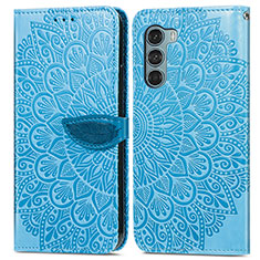 Coque Portefeuille Motif Fantaisie Livre Cuir Etui Clapet S04D pour Motorola Moto Edge S30 5G Bleu